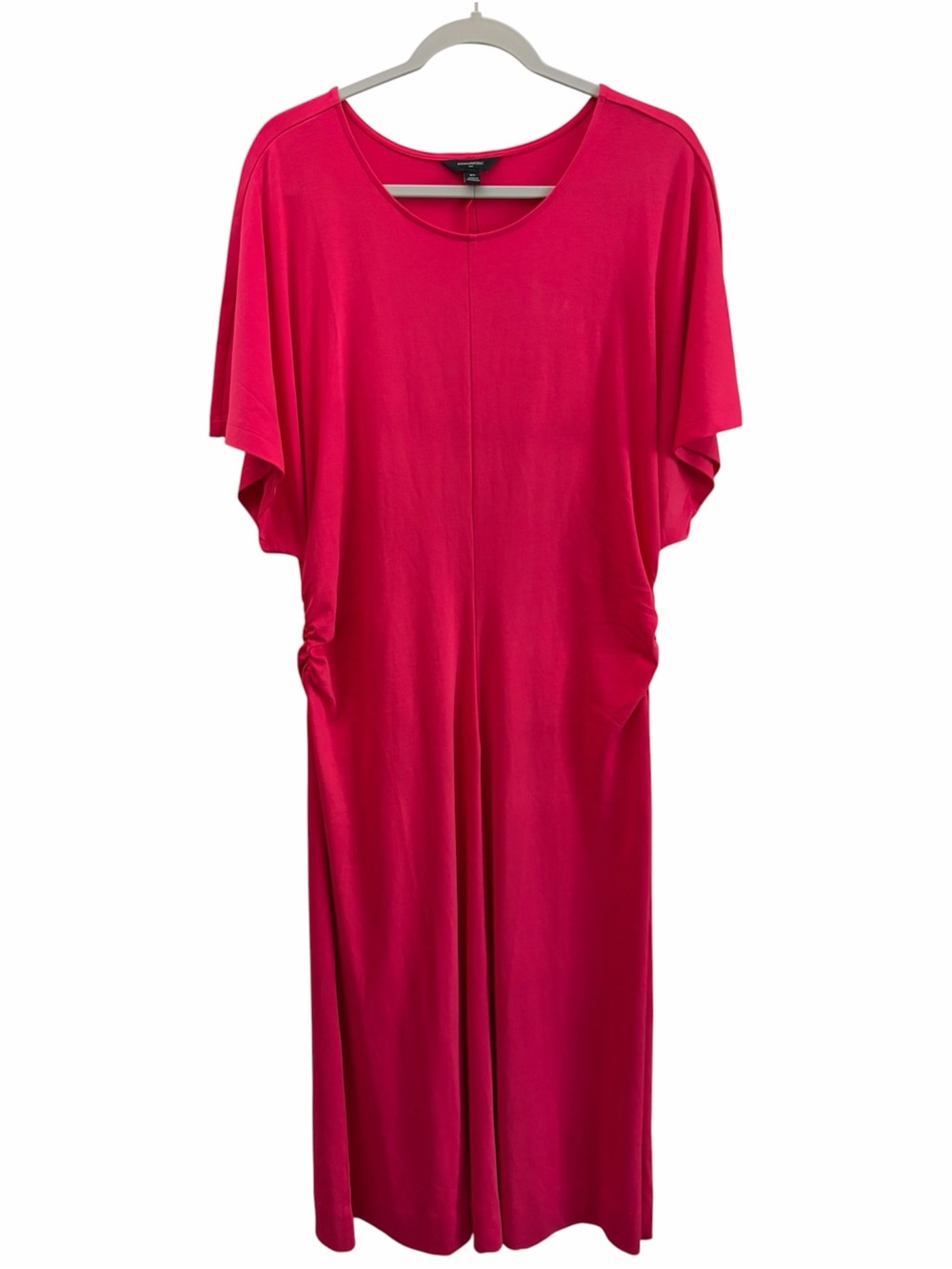 NWT Banana Republic Quiet Luxury Hot Pink Ruched Maxi Dress (XL) Birthday Party